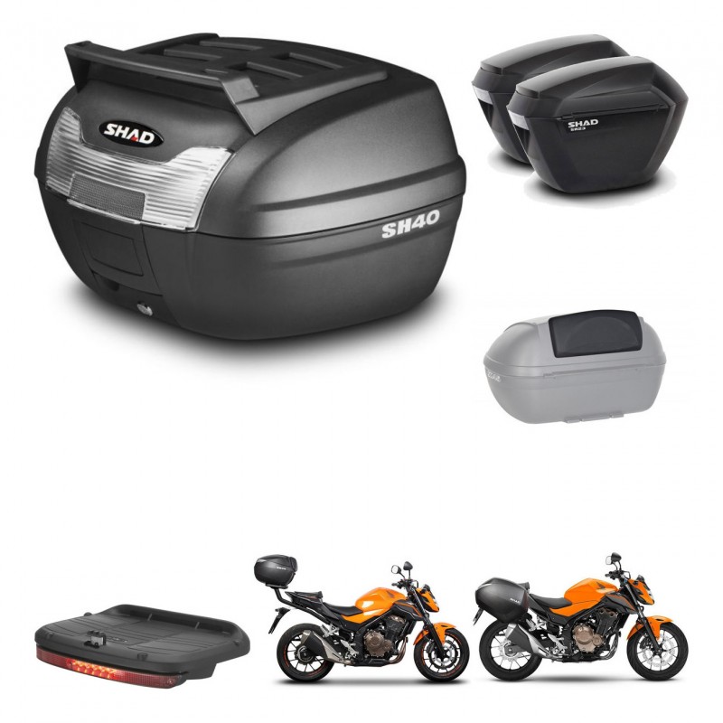 SHAD SH23 suitcases + mounting bracket SH40 trunk top grill accessories KIT-458668