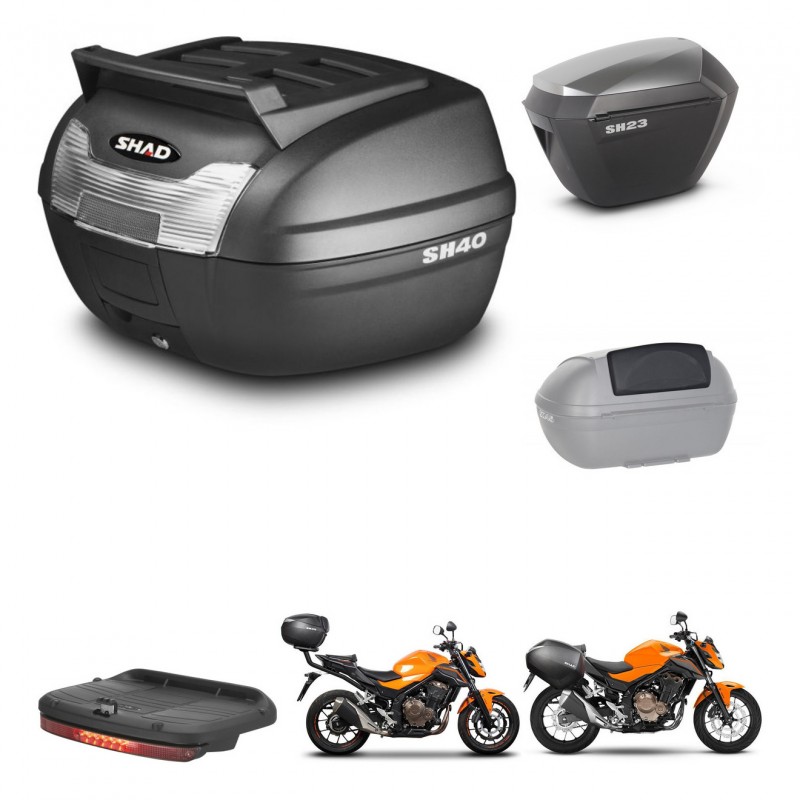 SHAD Maletas sh23 alu + soporte montaje baul SH40 parrilla superior accesorios KIT-458669
