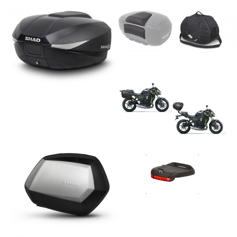 SHAD Maletas SH35 PREMIUM + soporte montaje baul SH58 accesorios KIT-458687