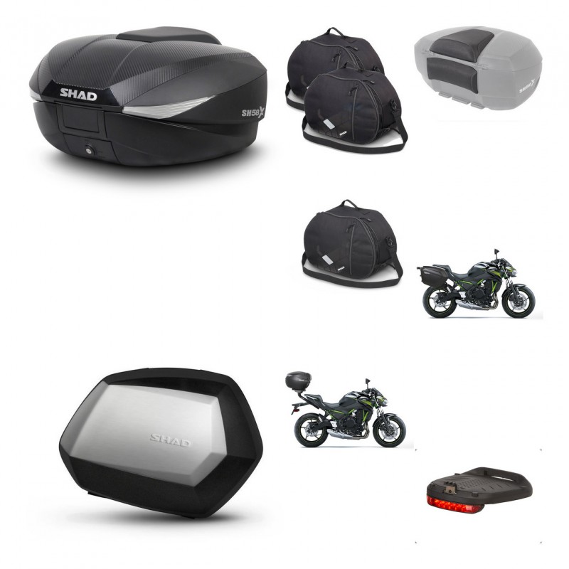 SHAD Maletas SH35 PREMIUM + soporte montaje baul SH58 accesorios KIT-458688