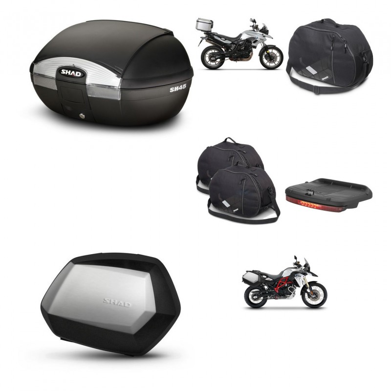 SHAD SH35 PREMIUM suitcases + mounting bracket SH45 trunk accessories KIT-458694