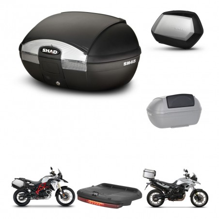 SHAD Maletas SH35 PREMIUM + soporte montaje baul SH45 accesorios KIT-458705