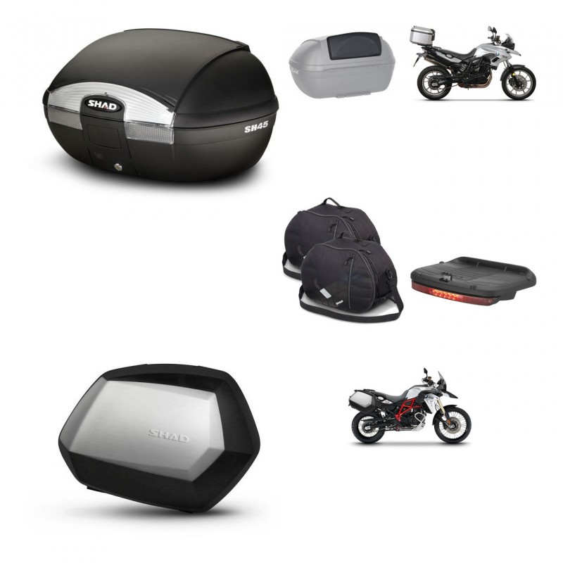 SHAD SH35 PREMIUM suitcases + mounting bracket SH45 trunk accessories KIT-458706