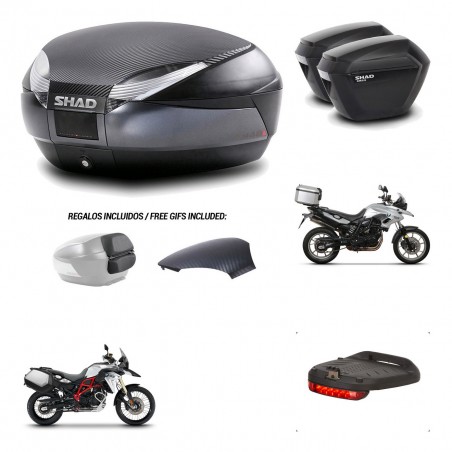 SHAD Maletas sh23 + soporte montaje baul SH48 tapa respaldo accesorios 49 L KIT-458716