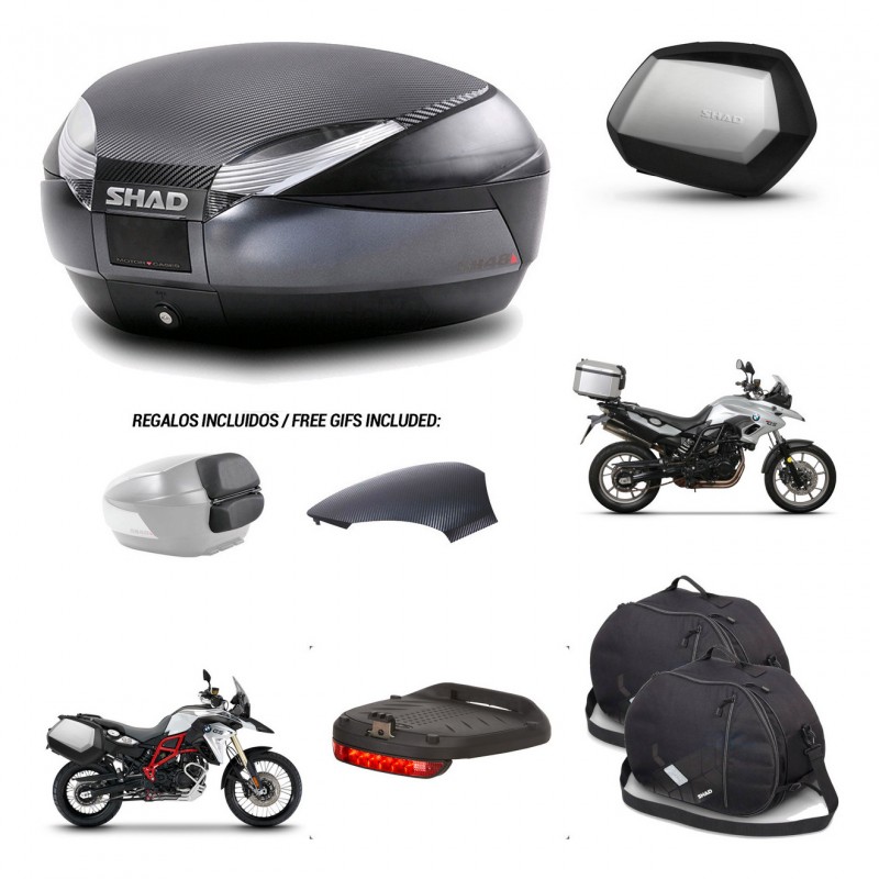 SHAD SH35 PREMIUM suitcases + mounting bracket SH48 trunk backrest cover accessories 49 L KIT-458718