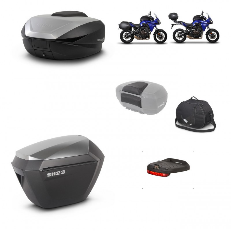 SHAD SH23 alu suitcases + mounting bracket SH59 trunk accessories 59L KIT-458720