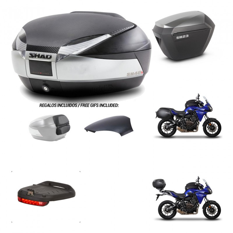 SHAD SH23 alu suitcases + mounting bracket SH48 trunk backrest cover accessories KIT-458721