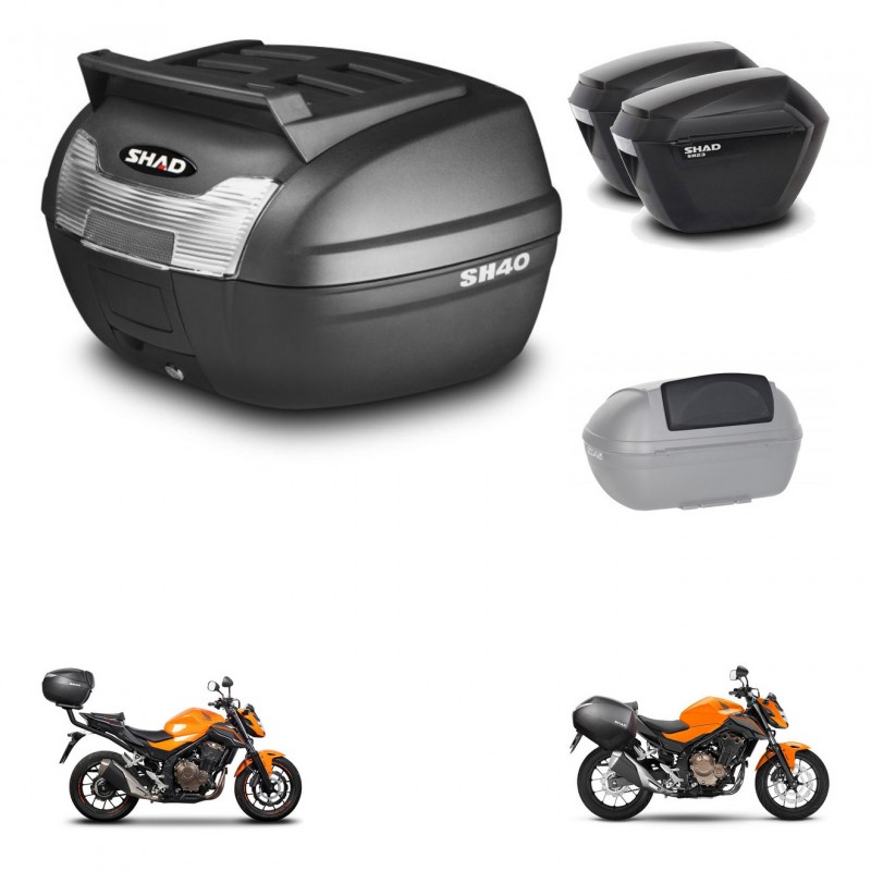 SHAD Maletas sh23 + soporte montaje baul SH40 parrilla superior accesorios KIT-458763