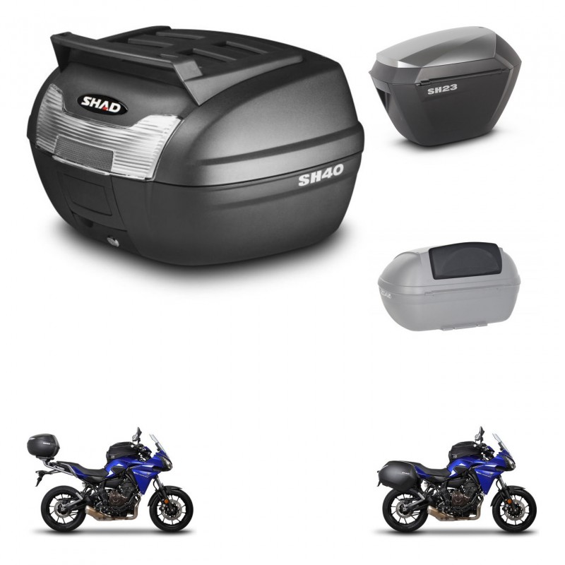 SHAD SH23 alu suitcases + mounting bracket SH40 top grill trunk accessories KIT-458799
