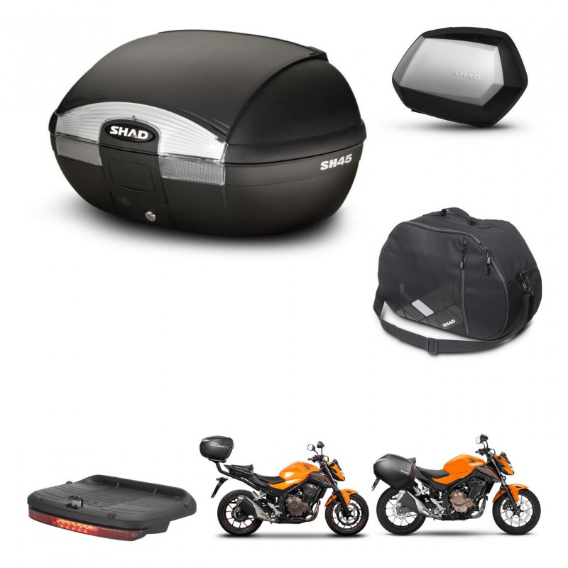 SHAD SH35 PREMIUM suitcases + mounting bracket SH45 trunk accessories KIT-458808