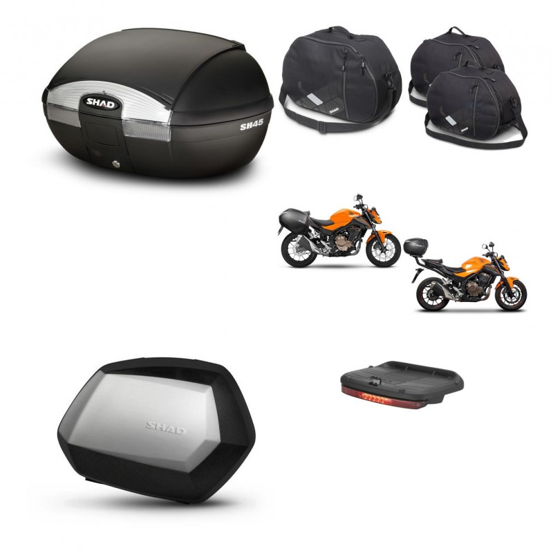 SHAD SH35 PREMIUM suitcases + mounting bracket SH45 trunk accessories KIT-458809