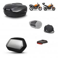 SHAD Maletas SH35 PREMIUM + soporte montaje baul SH58 accesorios KIT-458814
