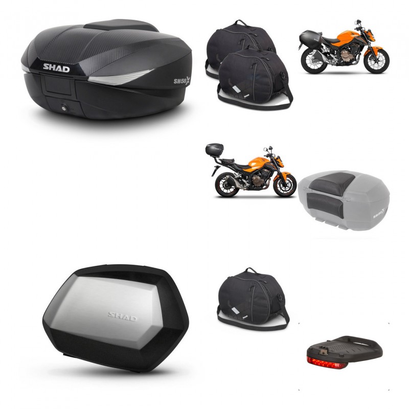 SHAD Maletas SH35 PREMIUM + soporte montaje baul SH58 accesorios KIT-458815