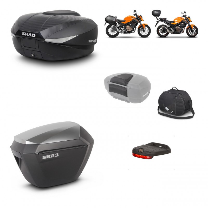 SHAD Maletas sh23 alu + soporte montaje baul SH58 accesorios KIT-458816