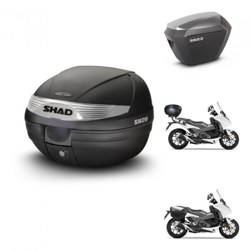 SHAD SH23 alu suitcases + mounting bracket SH29 trunk KIT-458824