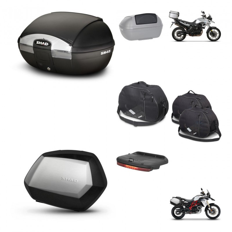 SHAD Maletas SH35 PREMIUM + soporte montaje baul SH45 accesorios KIT-458829