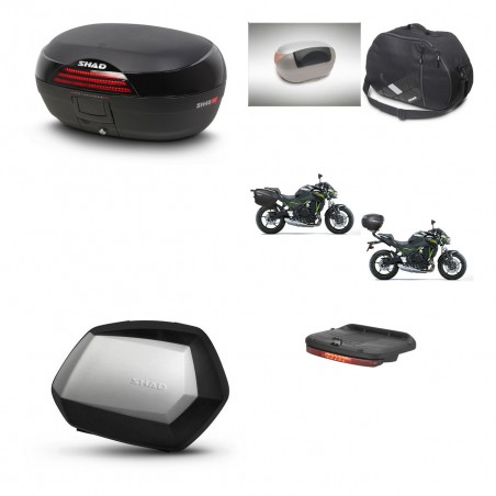 SHAD Maletas SH35 PREMIUM + soporte montaje baul SH46 accesorios 45 L KIT-458834