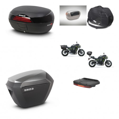 SHAD Maletas sh23 alu + soporte montaje baul SH46 accesorios 45 L KIT-458836