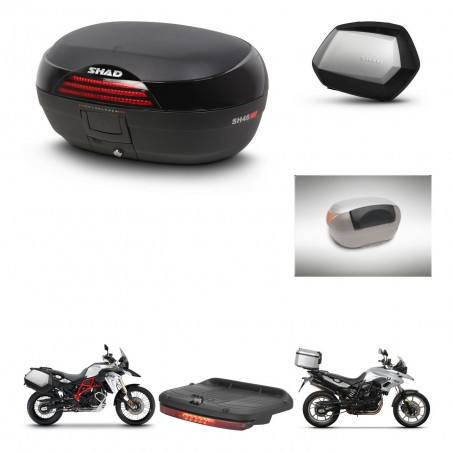 SHAD Maletas SH35 PREMIUM + soporte montaje baul SH46 accesorios 45 L KIT-458870