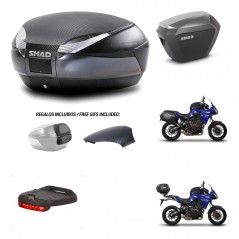 SHAD Maletas sh23 alu + soporte montaje baul SH48 tapa respaldo accesorios 49 L KIT-458930