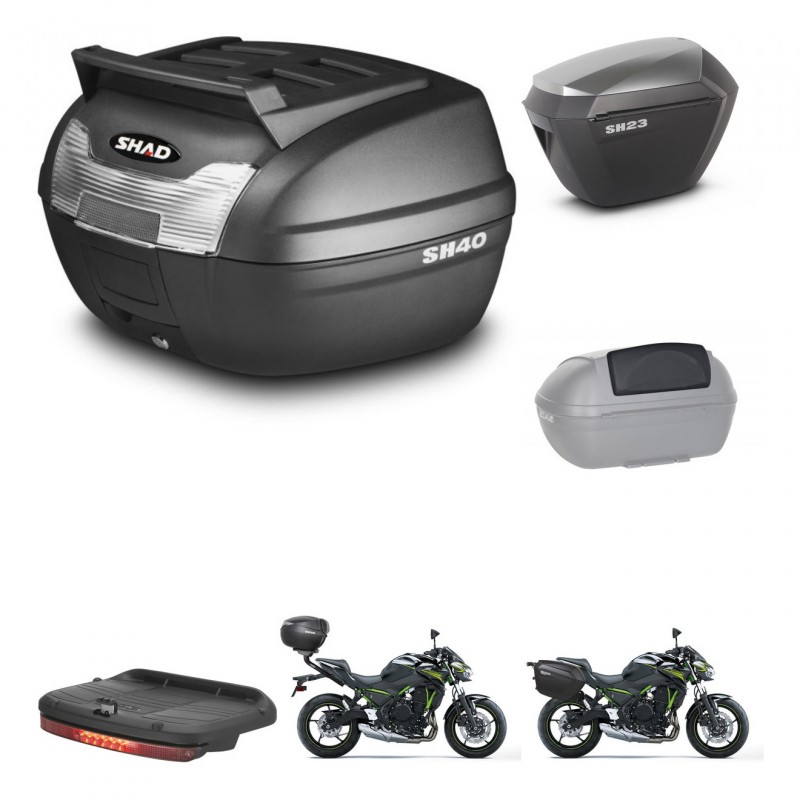 SHAD SH23 alu suitcases + mounting bracket SH40 top grill trunk accessories KIT-458944