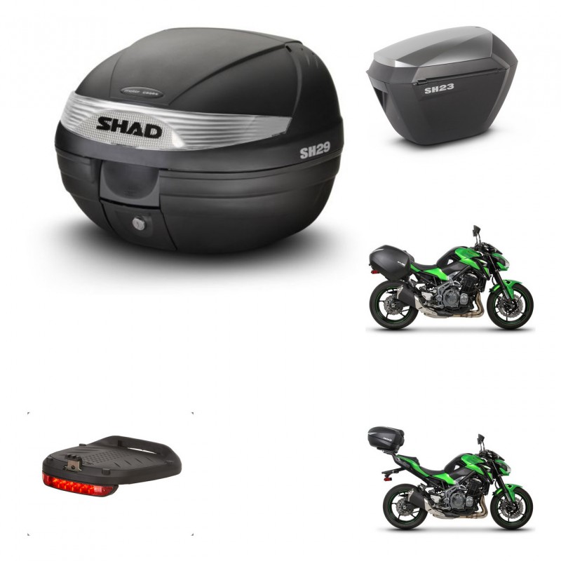 SHAD SH23 alu suitcases + mounting bracket SH29 trunk accessories KIT-458956