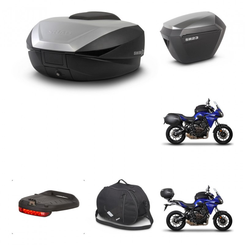 SHAD SH23 alu suitcases + mounting bracket SH59 trunk accessories 59L KIT-458957