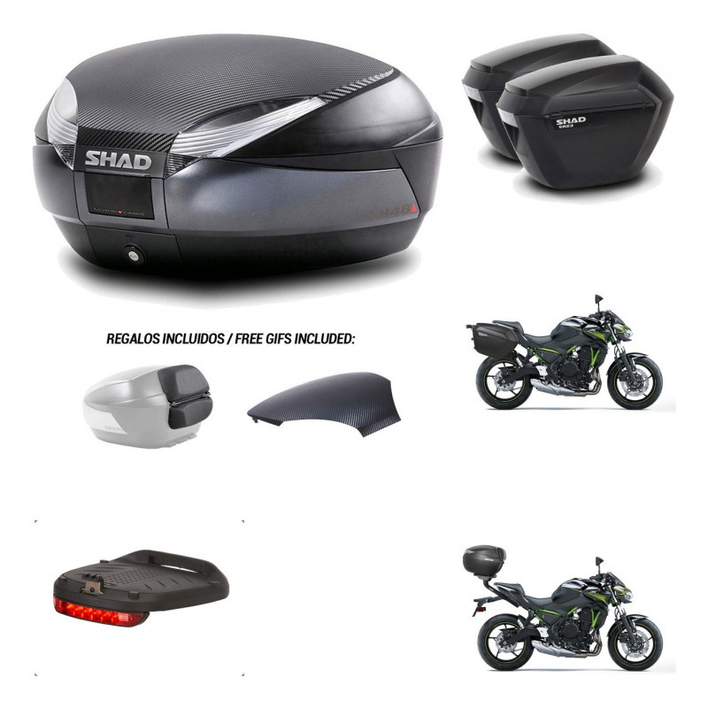 SHAD Suitcases sh23 + mounting bracket trunk SH48 backrest cover accessories 49 L KIT-459034