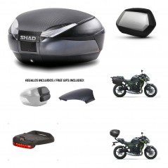 SHAD SH35 PREMIUM suitcases + mounting bracket SH48 trunk backrest cover accessories 49 L KIT-459035