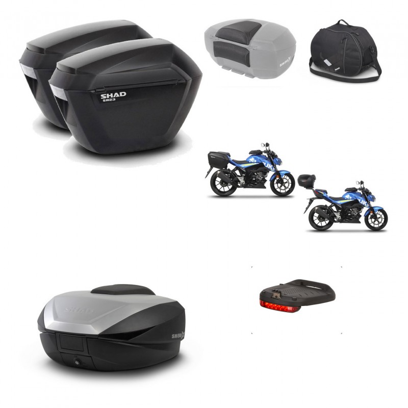 SHAD SH59 trunk + mounting bracket sh23 suitcases accessories 59L KIT-459088