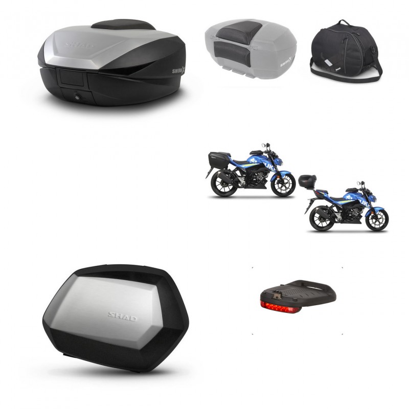 SHAD SH35 PREMIUM suitcases + mounting bracket SH59 trunk accessories 59L KIT-459089