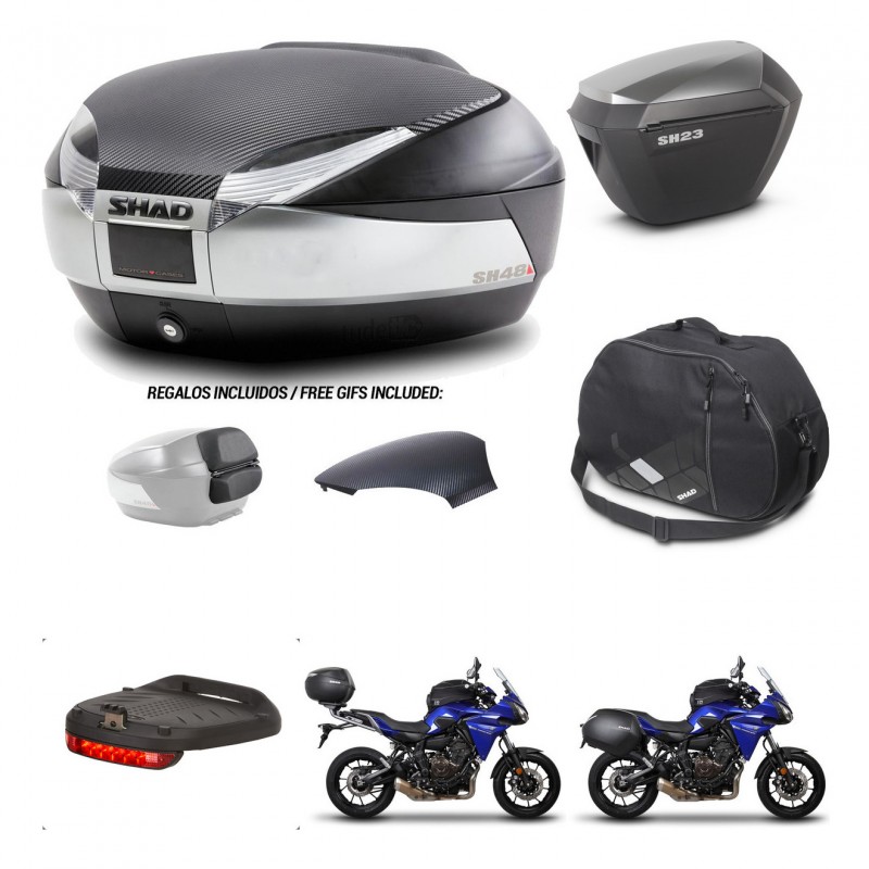 SHAD SH23 alu suitcases + mounting bracket SH48 trunk backrest cover accessories KIT-459094