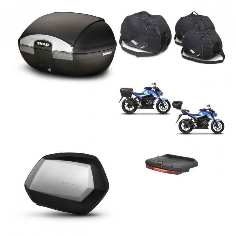 SHAD SH35 PREMIUM suitcases + mounting bracket SH45 trunk accessories KIT-459128