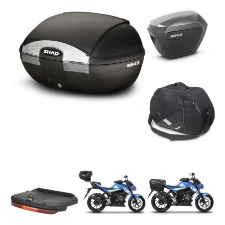 SHAD Maletas sh23 alu + soporte montaje baul SH45 accesorios KIT-459129