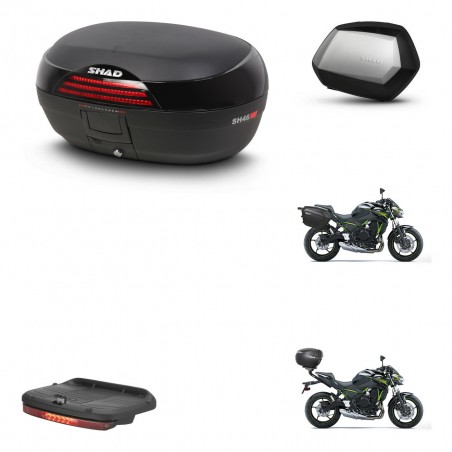SHAD Maletas SH35 PREMIUM + soporte montaje baul SH46 accesorios 45 L KIT-459141