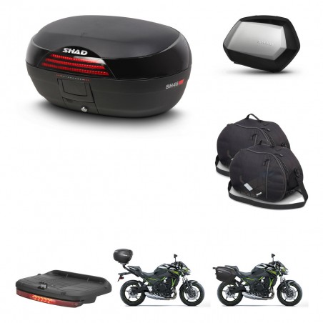 SHAD Maletas SH35 PREMIUM + soporte montaje baul SH46 accesorios 45 L KIT-459142