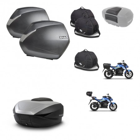 SHAD SH59 trunk + mounting bracket SH36 suitcases accessories 59L KIT-459177