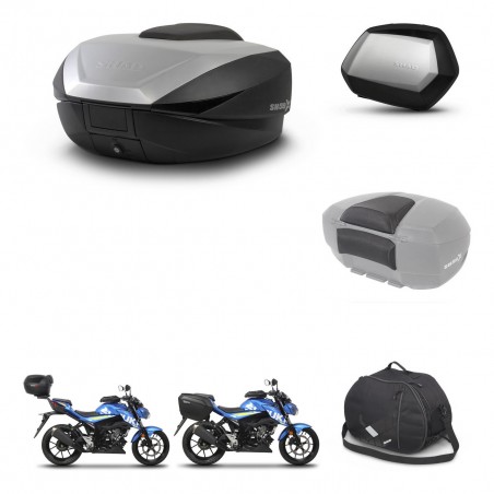 SHAD Maletas SH35 PREMIUM + soporte montaje baul SH59 accesorios 59L KIT-459179