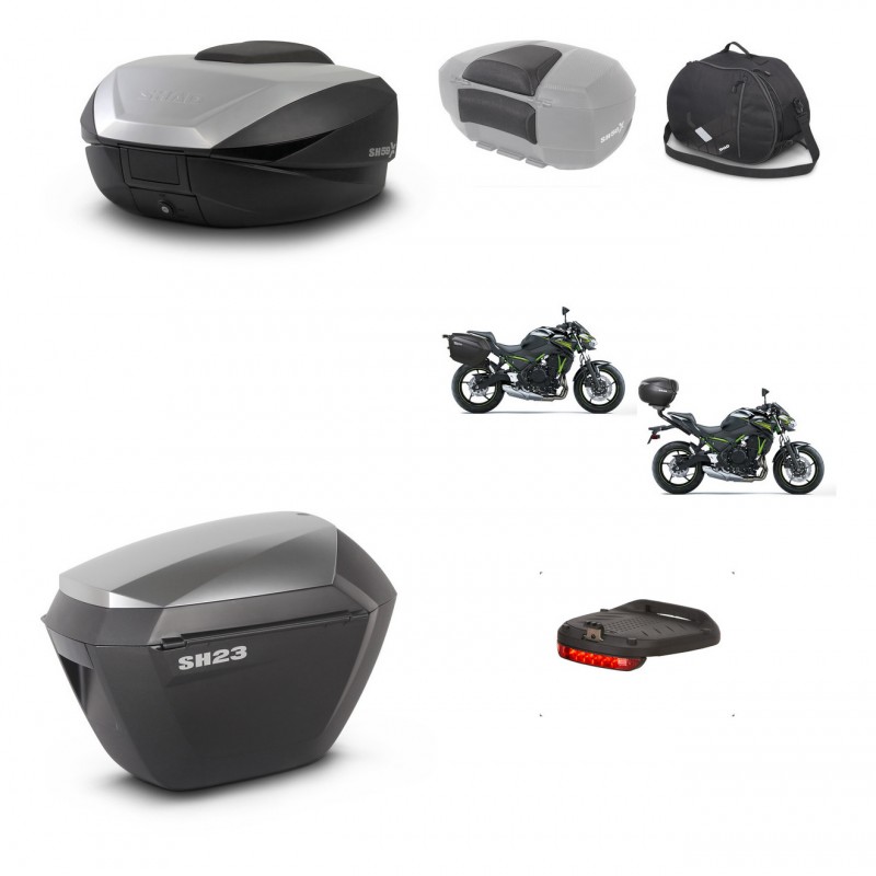 SHAD SH23 alu suitcases + mounting bracket SH59 trunk accessories 59L KIT-459225