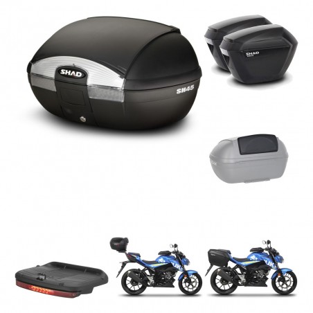 SHAD Maletas sh23 + soporte montaje baul SH45 accesorios KIT-459291