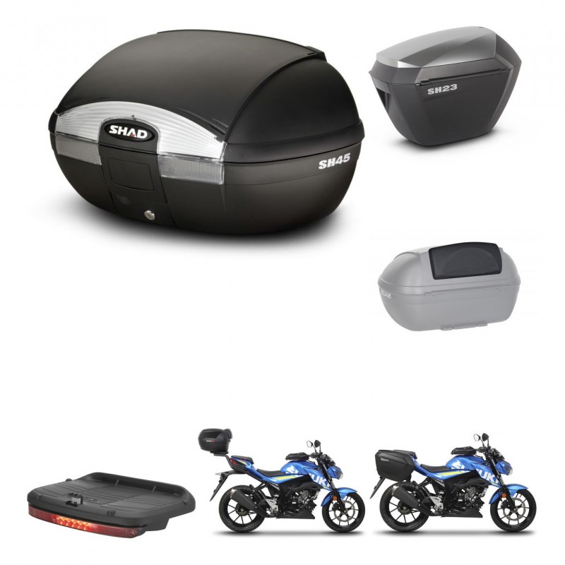 SHAD SH23 alu suitcases + mounting bracket SH45 trunk accessories KIT-459294