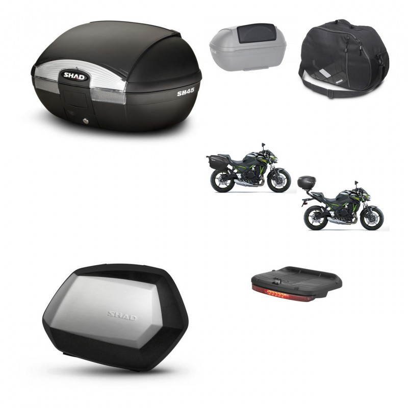 SHAD Maletas SH35 PREMIUM + soporte montaje baul SH45 accesorios KIT-459305