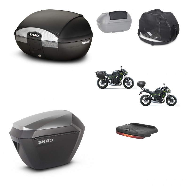 SHAD SH23 alu suitcases + mounting bracket SH45 trunk accessories KIT-459307