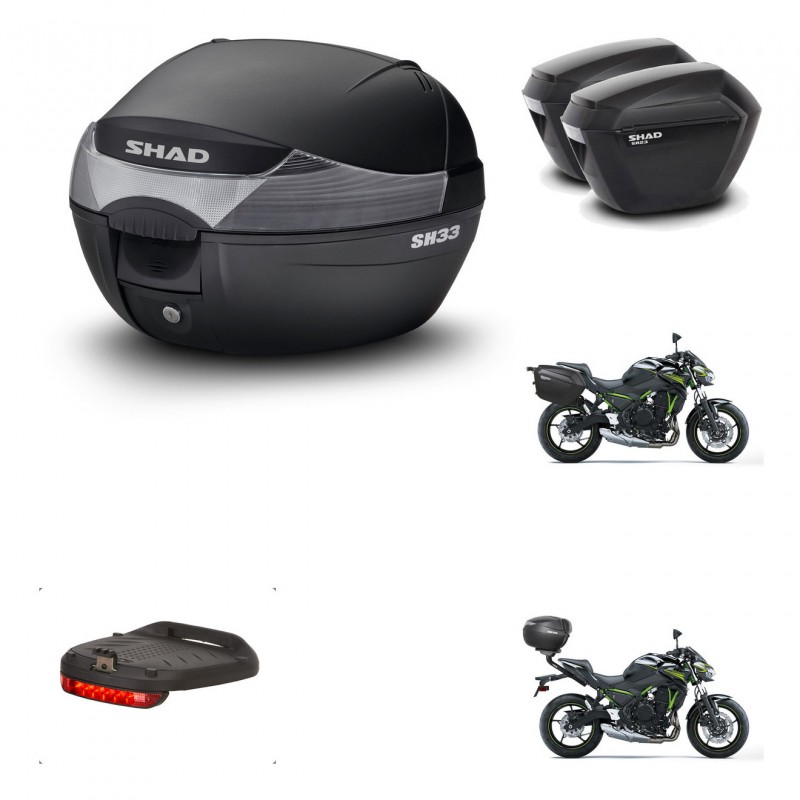SHAD Maletas sh23 + soporte montaje baul SH33 accesorios KIT-459314