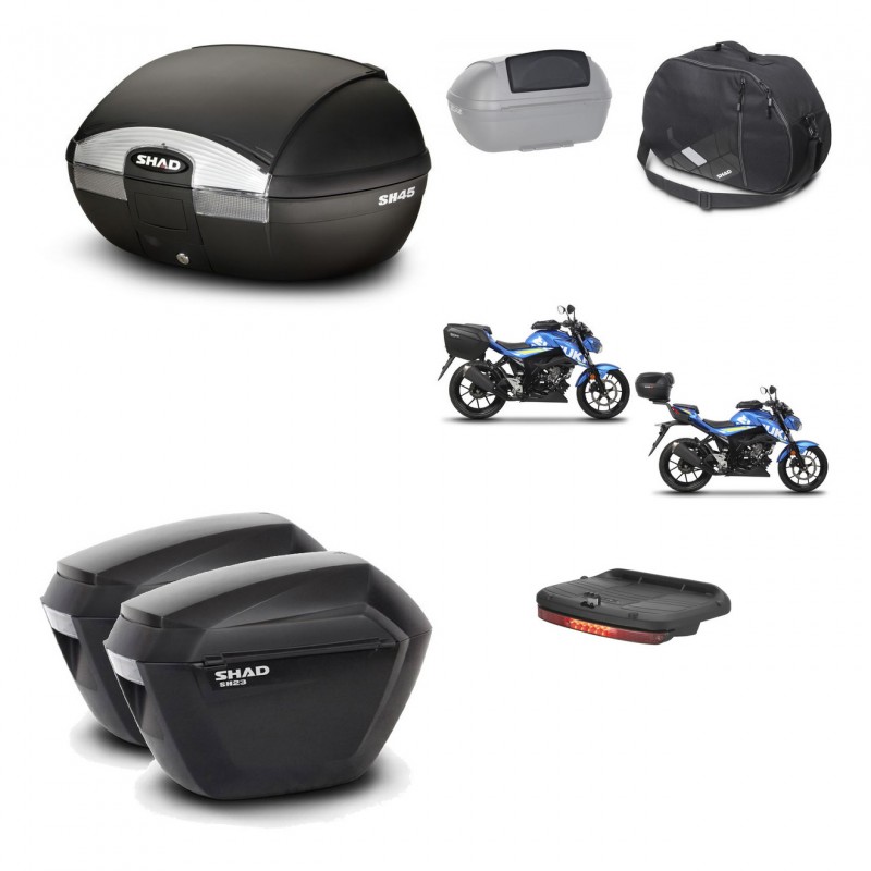 SHAD SH23 suitcases + mounting bracket SH45 trunk accessories KIT-459357