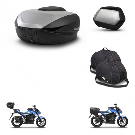 SHAD Maletas SH35 PREMIUM + soporte montaje baul SH59 accesorios 59L KIT-459365