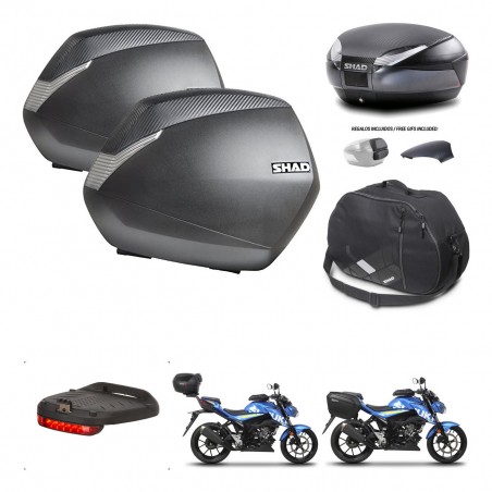 SHAD Baul SH48 tapa respaldo + soporte montaje maletas SH36 accesorios 49 L KIT-459387