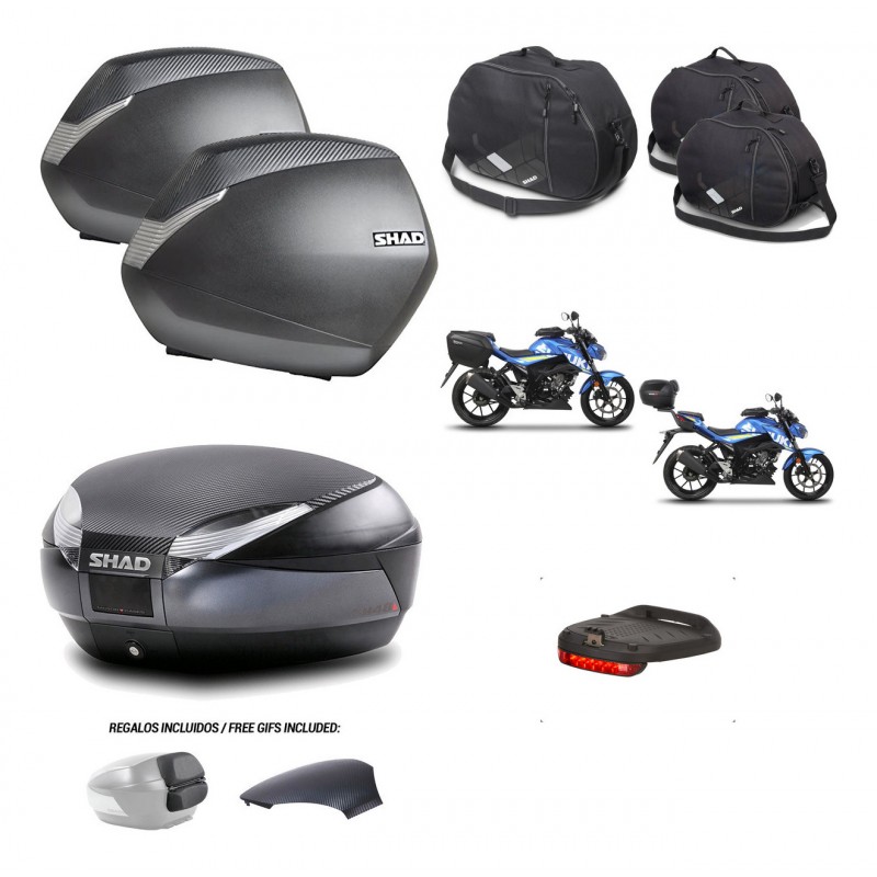 SHAD Baul SH48 tapa respaldo + soporte montaje maletas SH36 accesorios 49 L KIT-459388