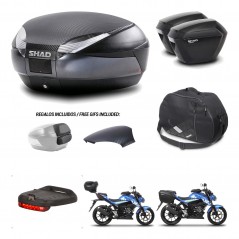 SHAD Maletas sh23 + soporte montaje baul SH48 tapa respaldo accesorios 49 L KIT-459389