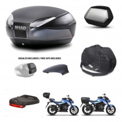 SHAD SH35 PREMIUM suitcases + mounting bracket SH48 trunk backrest cover accessories 49 L KIT-459390